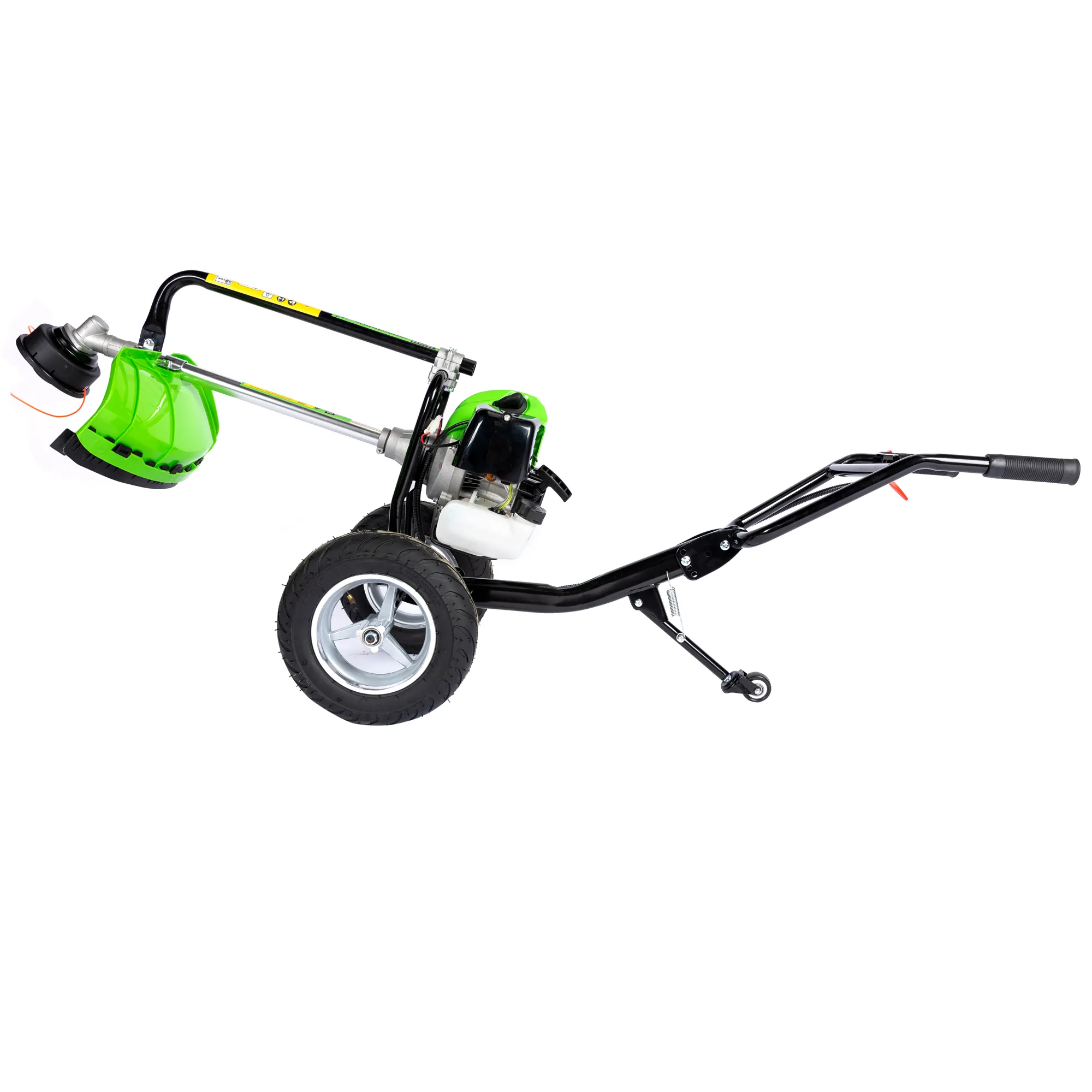 Motocoasa Micul Fermier cu roti, pe benzina, 3 accesorii