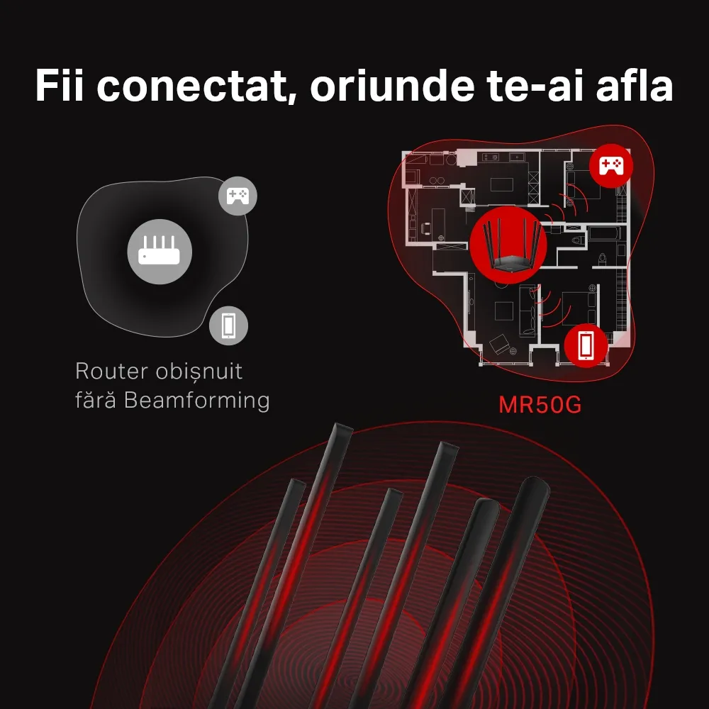 Беспроводной маршрутизатор MERCUSYS MR50G, Чёрный