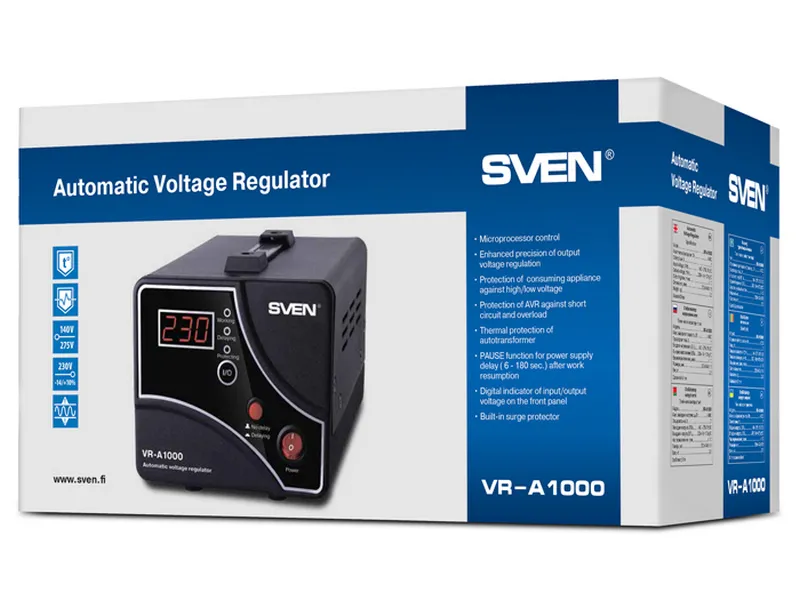 Stabilizator de Tensiune SVEN VR-A1000, 1000VA