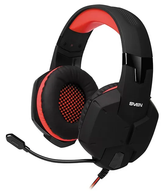 Căști gaming SVEN AP-G988MV, Cu fir, Negru/Roșu