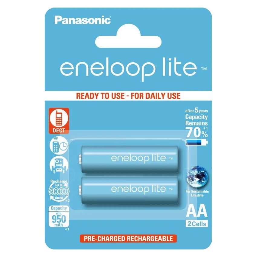  AA  Eneloop  Lite 950mAh, Blister*2, Panasonic, BK-3LCCE/2BE