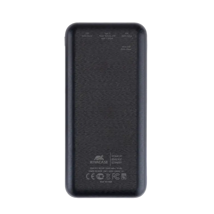 Power Bank Rivacase 20000 mAh QC 3.0/PD 20W, VA2580, Black