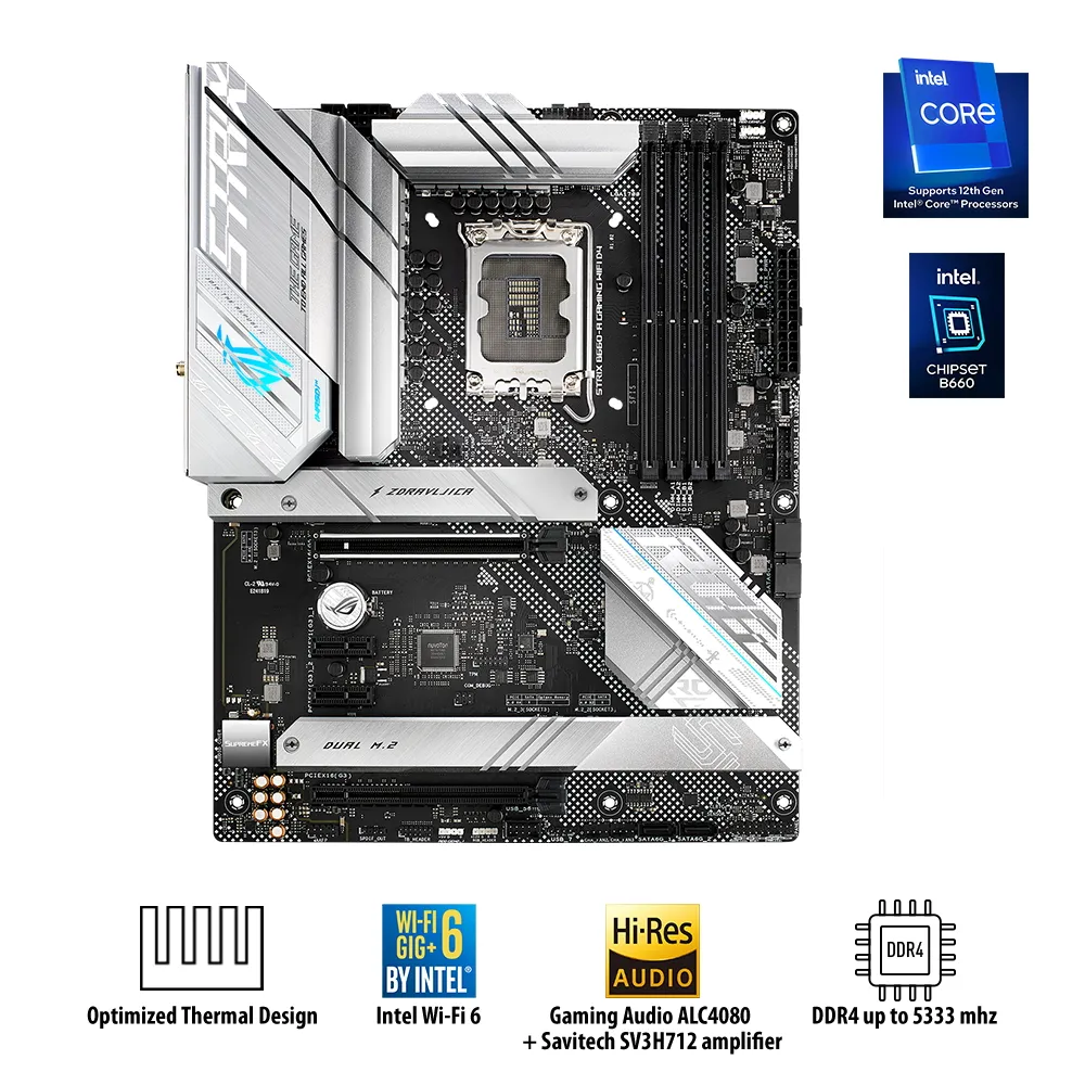 Материнская плата ASUS ROG STRIX B660-A GAMING WIFI D4, LGA1700, Intel B660, ATX