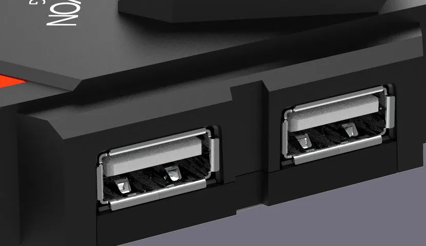 Gaming Bungee Canyon GWH100, 2 in1, 4xUSB 2.0 HUB, RED backlight, 1.5m, Black