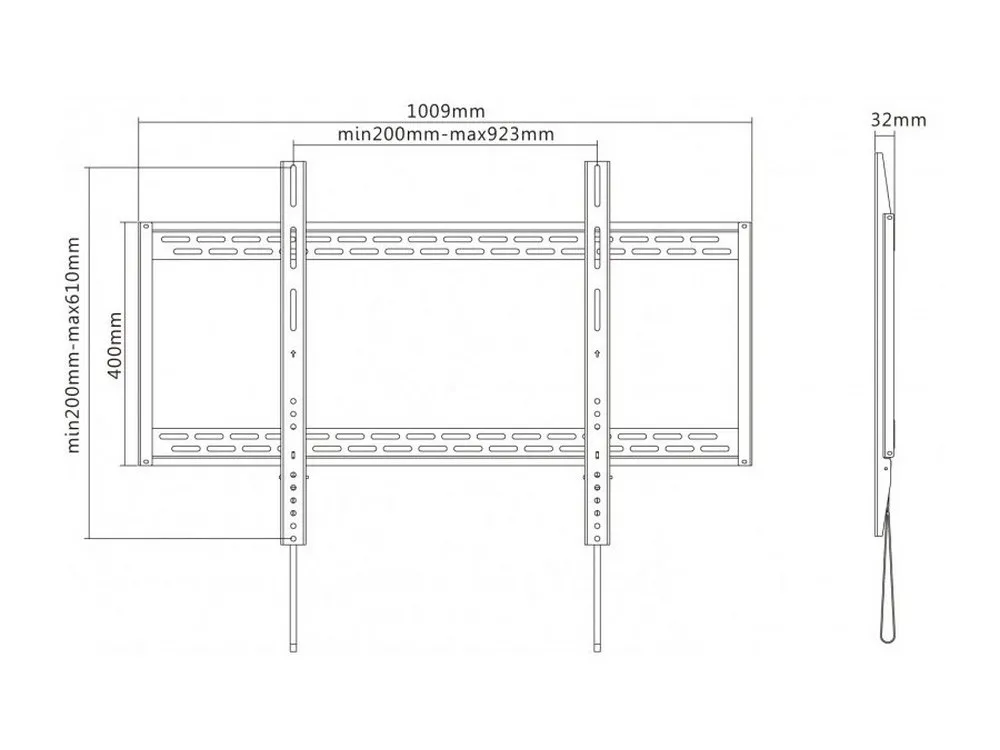 Suport fixat pe perete Reflecta Plano Flat 100-9060, Negru