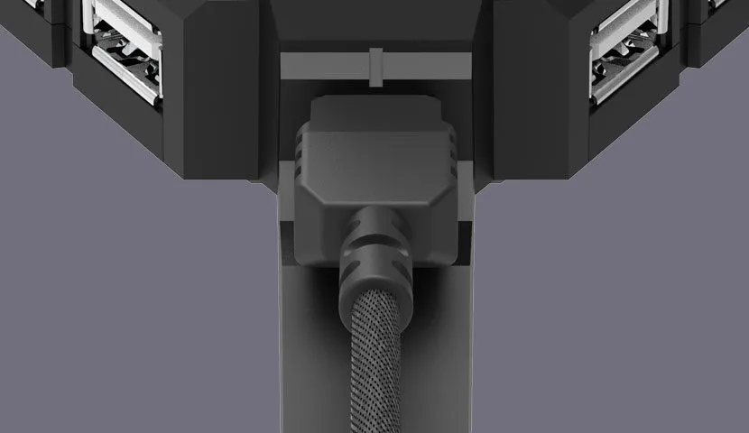 Gaming Bungee Canyon GWH100, 2 in1, 4xUSB 2.0 HUB, RED backlight, 1.5m, Black