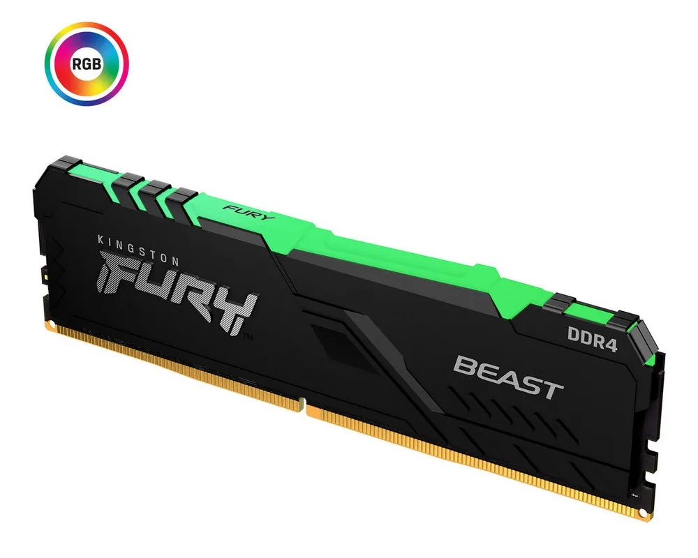 Оперативная память Kingston FURY Beast RGB, DDR4 SDRAM, 3600 МГц, 8Гб, KF436C17BBA/8