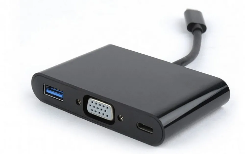 Adaptor Video Cablexpert A-CM-VGA3in1-01, Type-C - , 0,15m, Negru