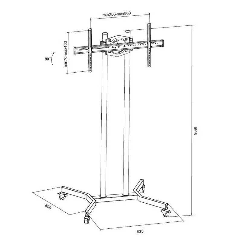 Suport TV Mobil Reflecta TV Stand 55P, Negru