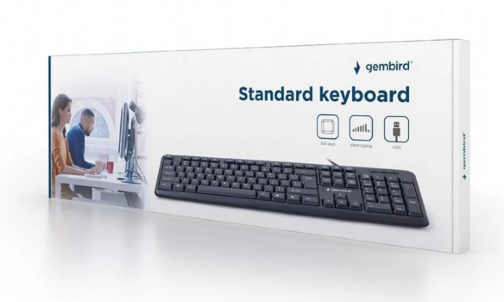 Tastatură Gembird KB-U-103-RU, Cu fir, Negru