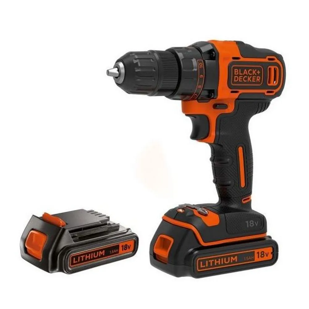 Аккумуляторная дрель-шуруповерт Black+Decker BDCDD186KB-QW