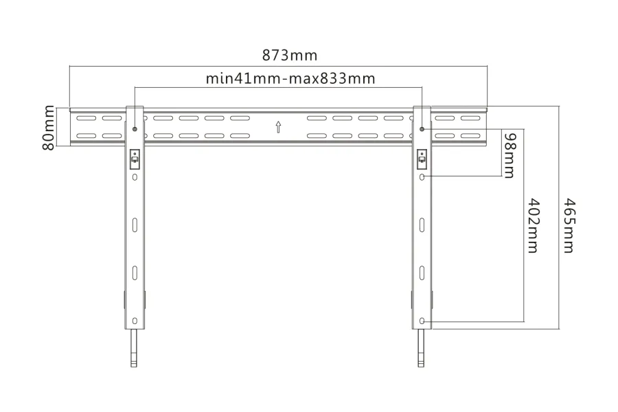 Suport fixat pe perete Reflecta Slim 70-8040, Negru