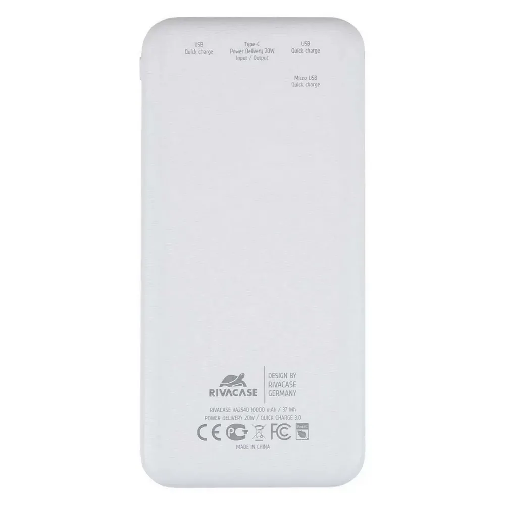 Портативное зарядное устройство RivaCase VA2540, 1000мА·ч, Белый