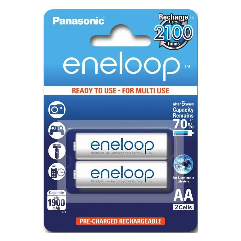  AA  Eneloop 1900mAh, Blister*2, Panasonic, BK-3MCCE/2BE