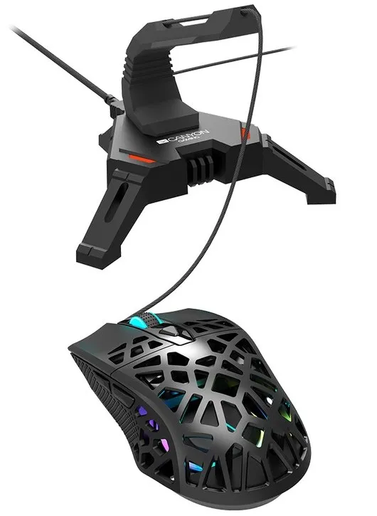 Gaming Bungee Canyon GWH100, 2 in1, 4xUSB 2.0 HUB, RED backlight, 1.5m, Black