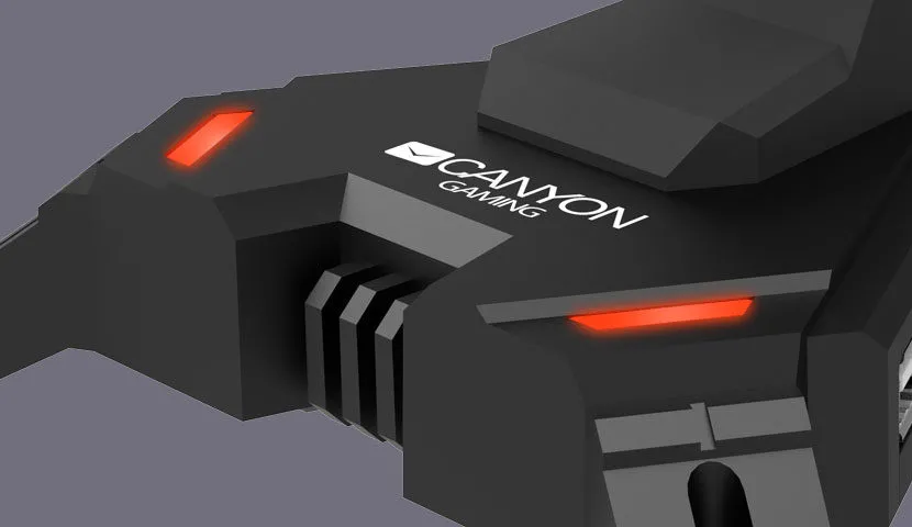 Gaming Bungee Canyon GWH100, 2 in1, 4xUSB 2.0 HUB, RED backlight, 1.5m, Black