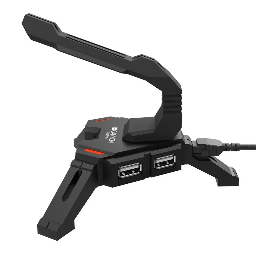 Gaming Bungee Canyon GWH100, 2 in1, 4xUSB 2.0 HUB, RED backlight, 1.5m, Black