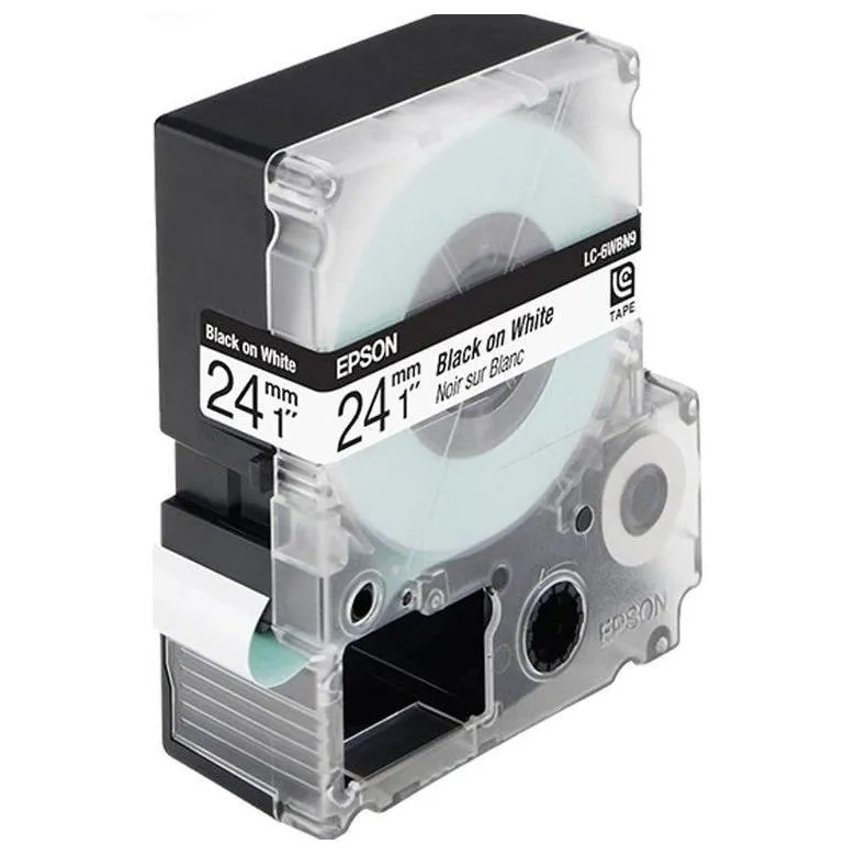 Cartuş de bandă Epson LK-6WBN, 24 mm x 9 m