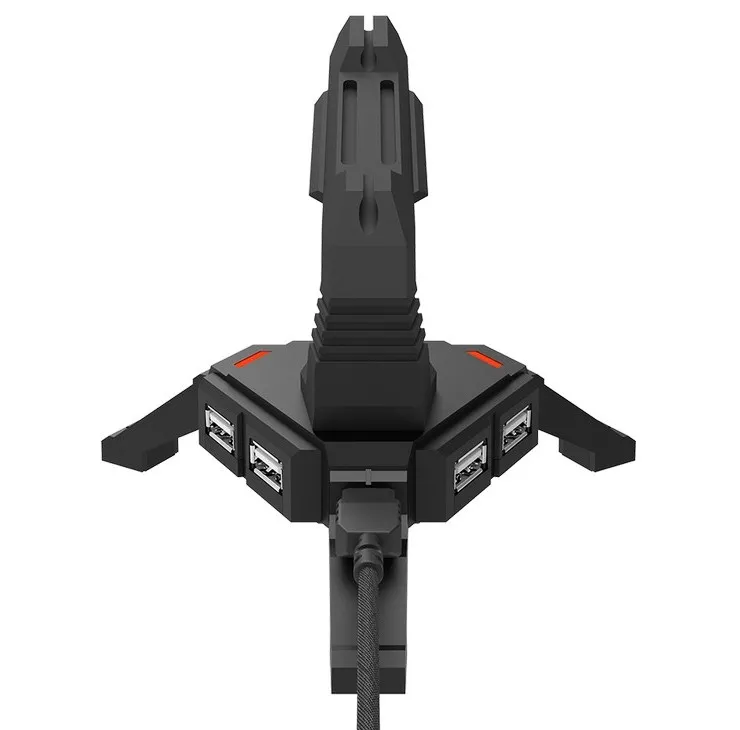 Gaming Bungee Canyon GWH100, 2 in1, 4xUSB 2.0 HUB, RED backlight, 1.5m, Black