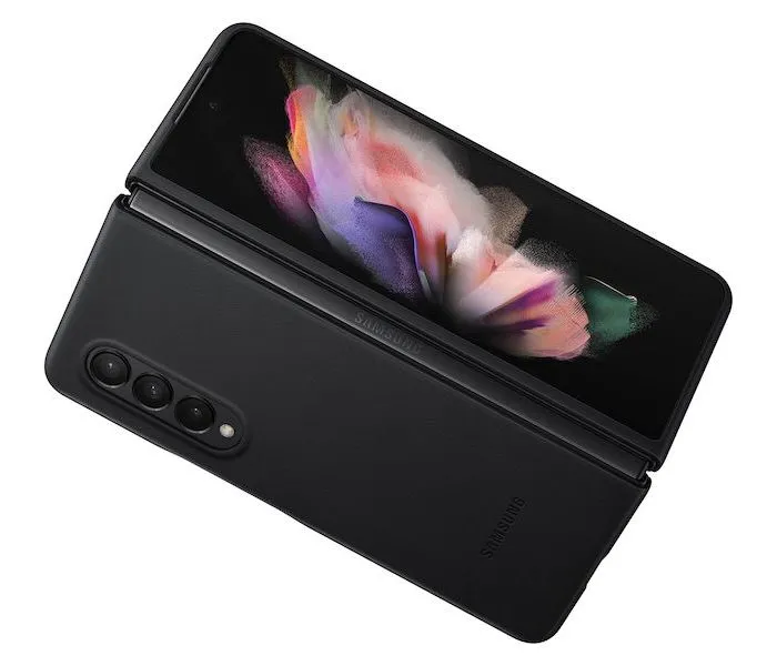 Husă tip carte Samsung Leather Cover for Galaxy Z Fold 3, Negru