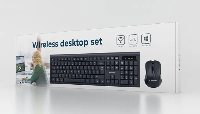 Set Tastatură + Mouse Gembird KBS-WM-03-RU, Fără fir, Negru