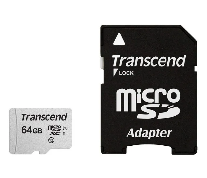 Card de Memorie Transcend MicroSDXC Class 10, 64GB (TS64GUSD300S-A)