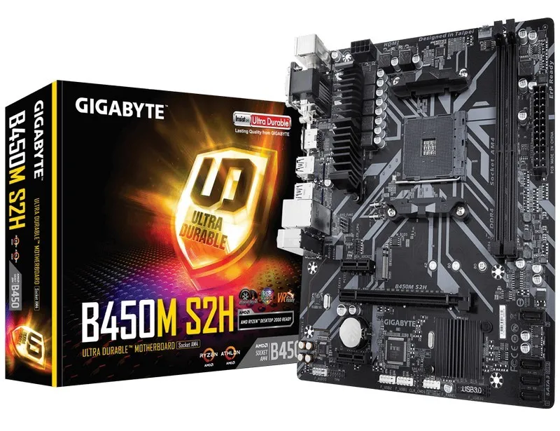 Материнская плата Gigabyte B450M S2H, AM4, AMD B450, Micro-ATX