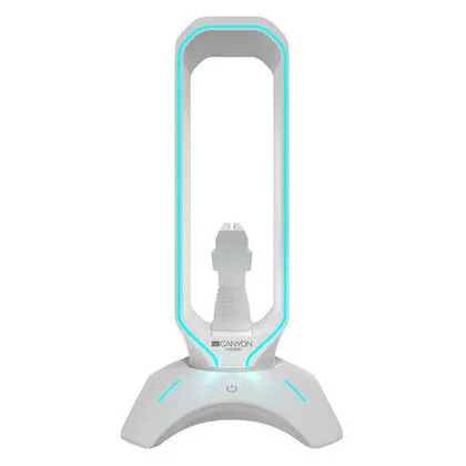 Gaming Bungee Canyon GWH200PW, 3 in1, Headset stand, 2xUSB 2.0 HUB, RGB backlight, 1.5m, White
