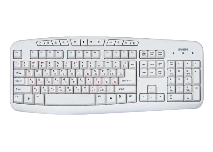 Tastatură SVEN Comfort 3050, Cu fir, Alb
