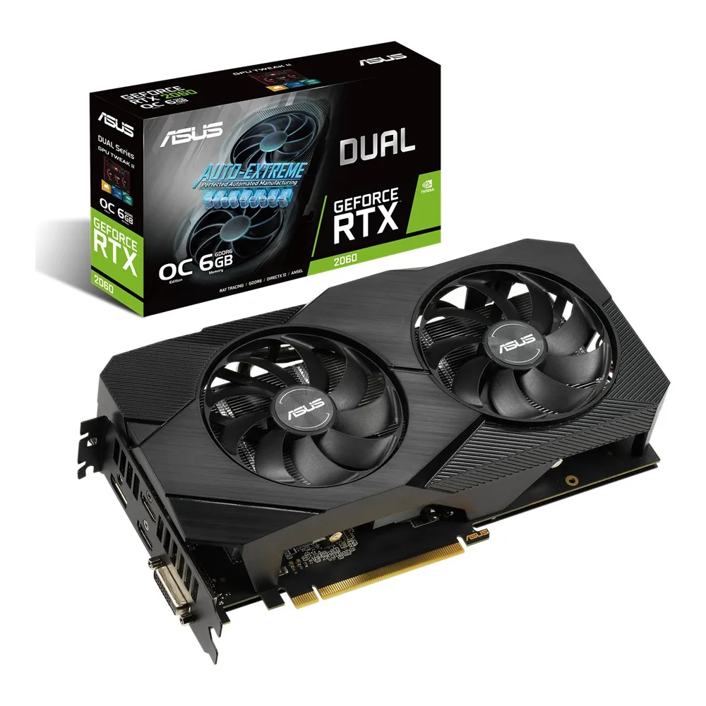 Видеокарта ASUS DUAL-RTX2060-O6G-EVO,  6GB GDDR6 192бит