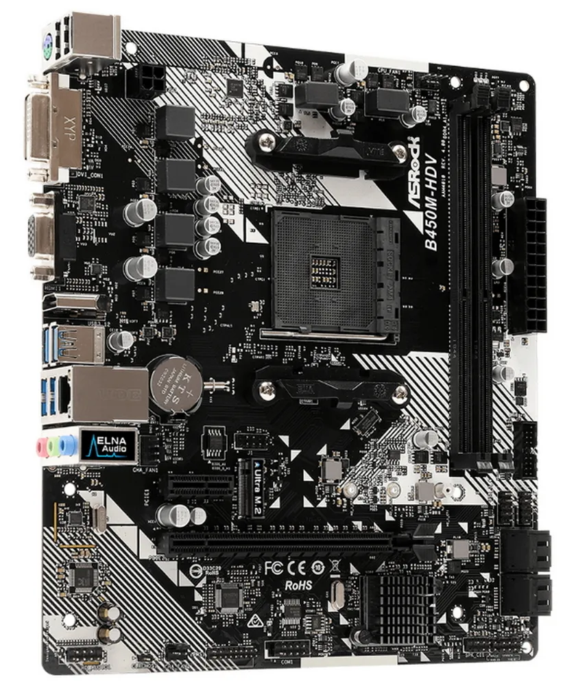 Материнская плата ASRock B450M-HDV R4.0, AM4, AMD B450, Micro-ATX