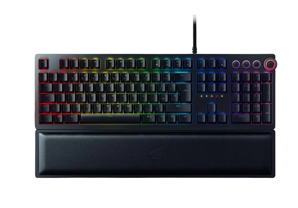 Gaming Keyboard Razer Huntsman Elite, Optical Linear SW, Digital Dial,Wrist Rest,US Layout,USB,Black