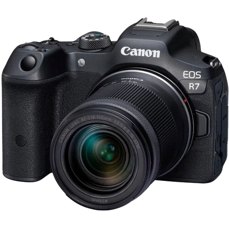 Aparat Foto Mirrorless Canon EOS R7 + RF-S 18-150 IS STM & Adapter EF-EOS R, Negru