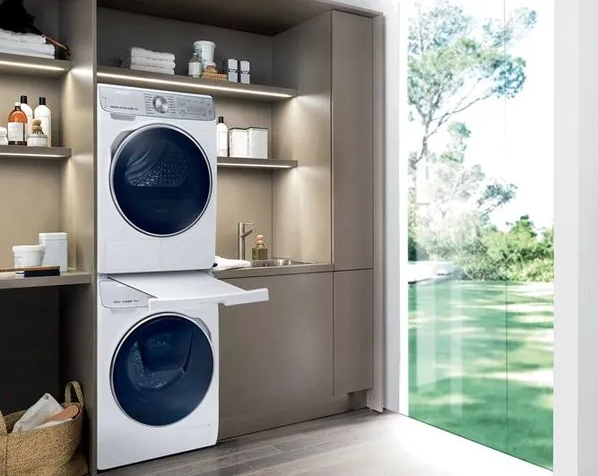 Kit montare verticala pentru uscatoare Samsung SKK-DDX, Gri