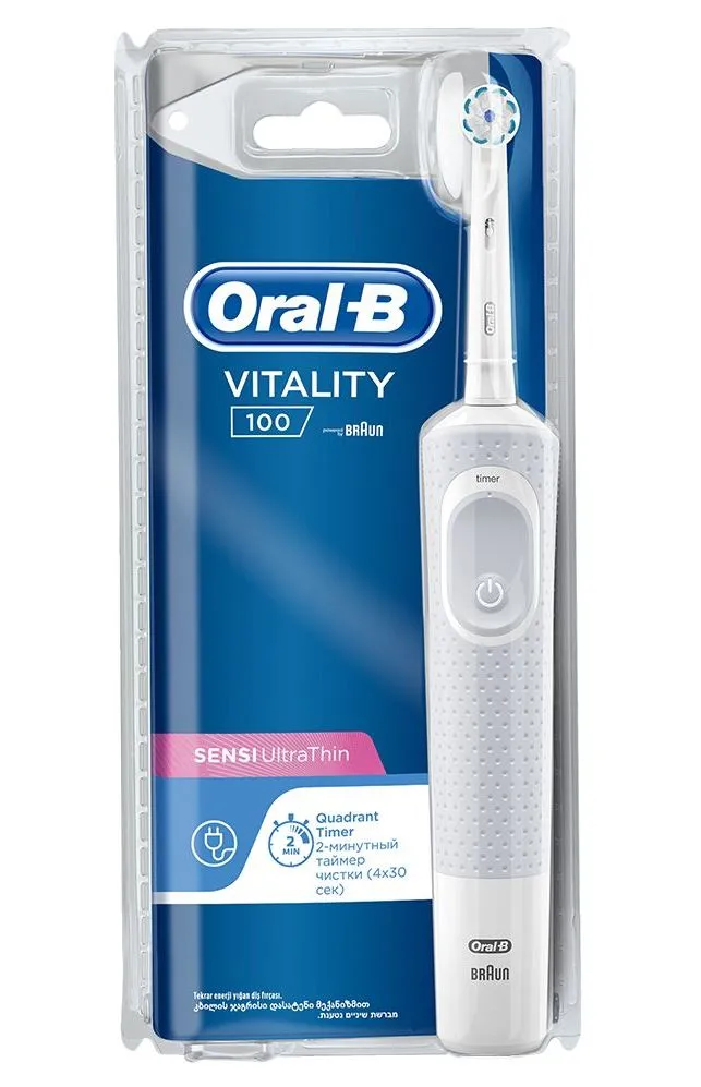 Электрическая зубная щетка Oral-B Vitality CrossAction D100 Sensivity, Синий