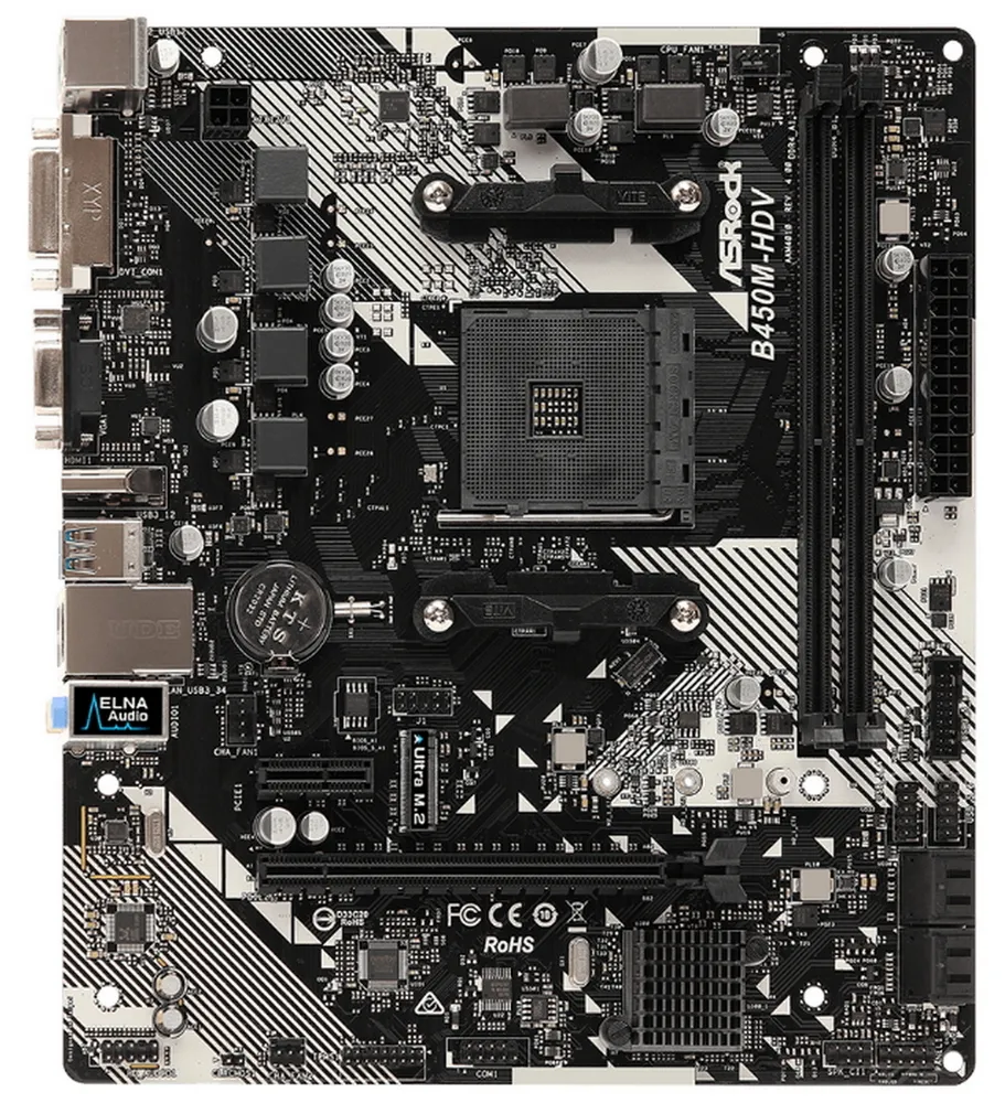 Материнская плата ASRock B450M-HDV R4.0, AM4, AMD B450, Micro-ATX