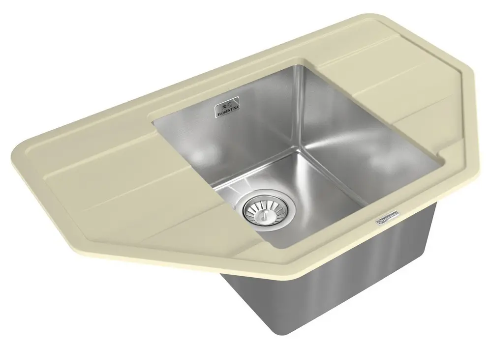 Кухонная мойка из кварца/нержав. Florentina-COMBI 800C Sampanie