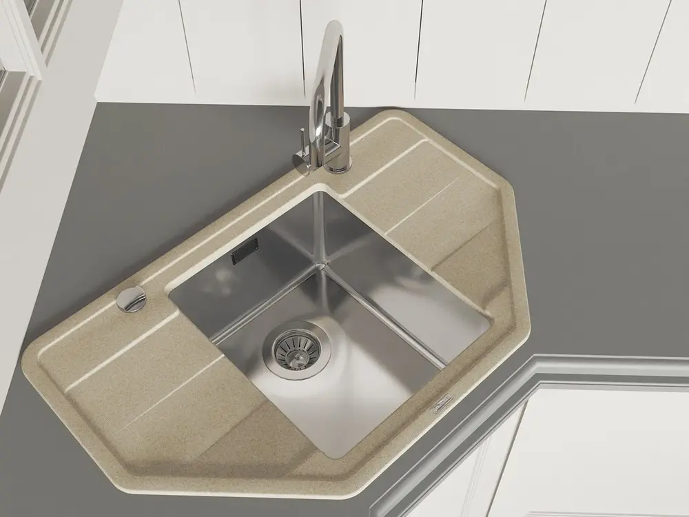 Кухонная мойка из кварца/нержав. Florentina-COMBI 800C Sampanie
