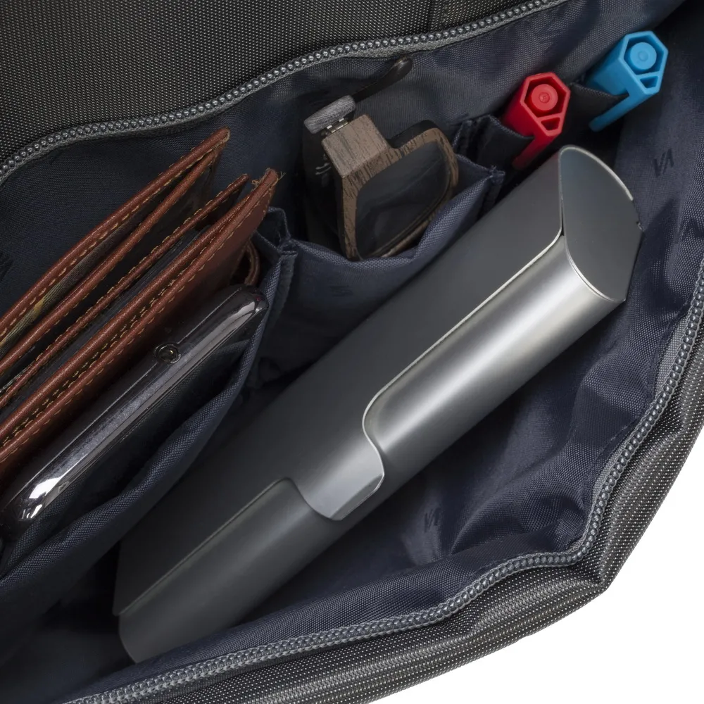 Geantă pentru Laptop RivaCase Central, 17.3", Poliester, Gri
