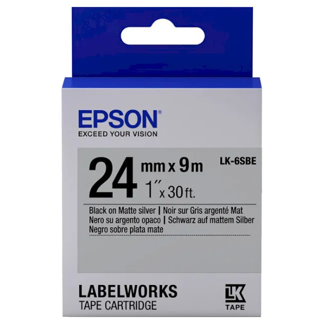 Cartuş de bandă Epson LK-6SBE, 24 mm x 9 m