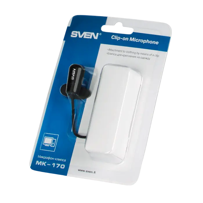 Компьютерный микрофон SVEN MK-170, Проводной аналоговый, Чёрный