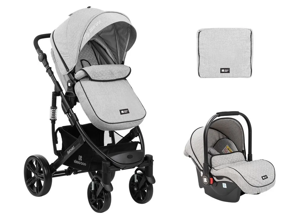 Cărucior 3-în-1 Kikka Boo Beloved, Gri deschis