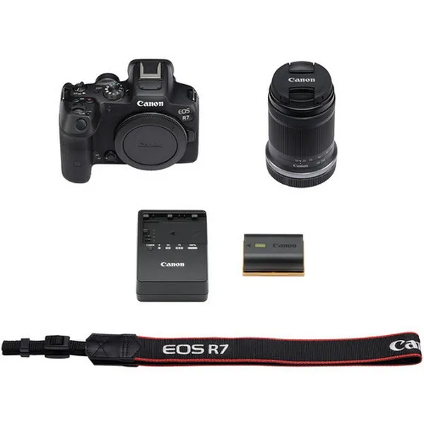Aparat Foto Mirrorless Canon EOS R7 + RF-S 18-150 IS STM & Adapter EF-EOS R, Negru