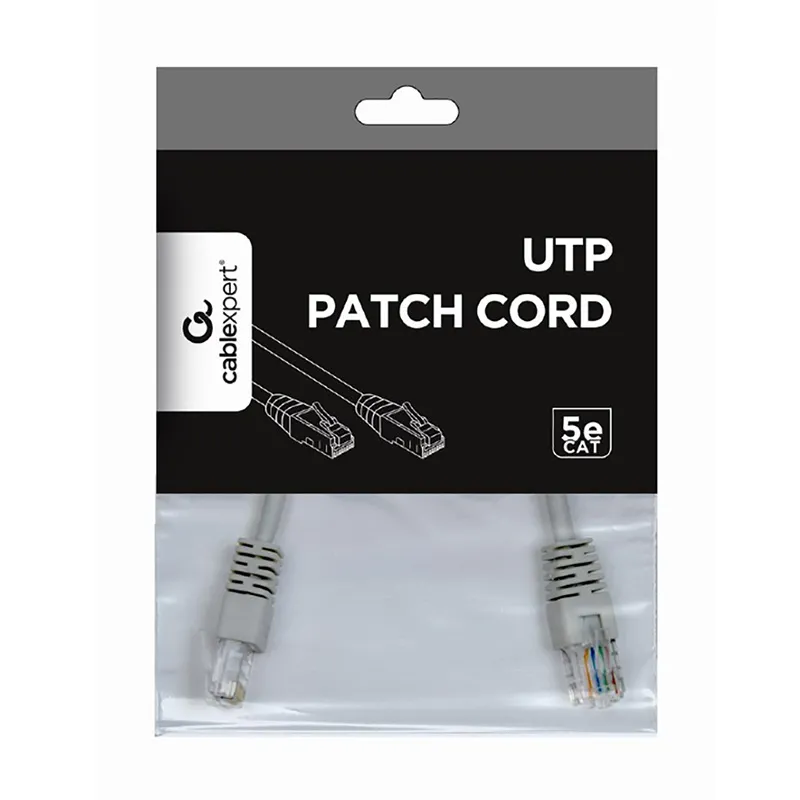 Patch cord Cablexpert PP12-0.25M, CAT5e UTP, 0,25m, Gri