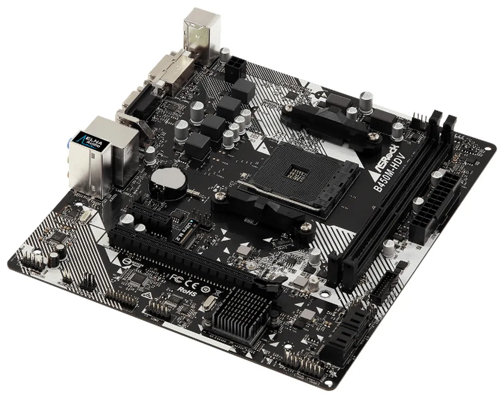 Материнская плата ASRock B450M-HDV R4.0, AM4, AMD B450, Micro-ATX