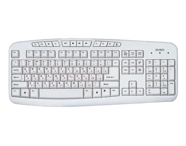 Tastatură SVEN Comfort 3050, Cu fir, Alb