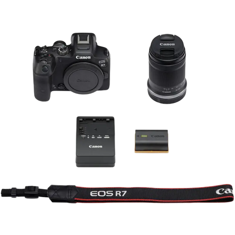 Aparat Foto Mirrorless Canon EOS R7 + RF-S 18-150 IS STM & Adapter EF-EOS R, Negru