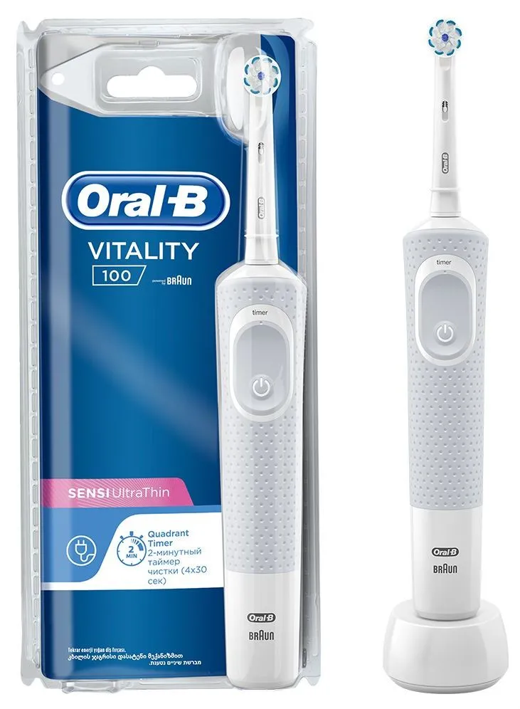 Электрическая зубная щетка Oral-B Vitality CrossAction D100 Sensivity, Синий