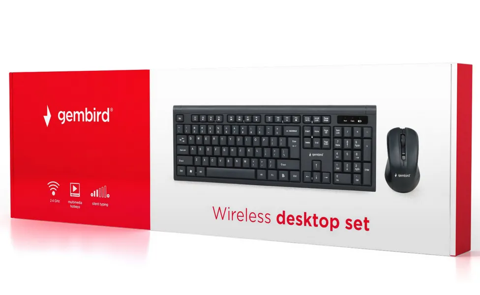 Set Tastatură + Mouse Gembird KBS-WM-03-RU, Fără fir, Negru