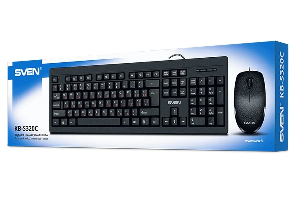 Set Tastatură + Mouse SVEN KB-S320C, Cu fir, Negru